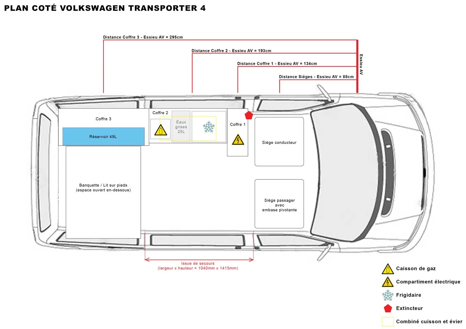 Plan global coté Volkswagen T4 VASP